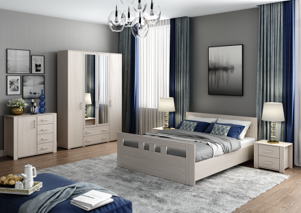 Модульная спальня Сопрано, Анкор светлый 